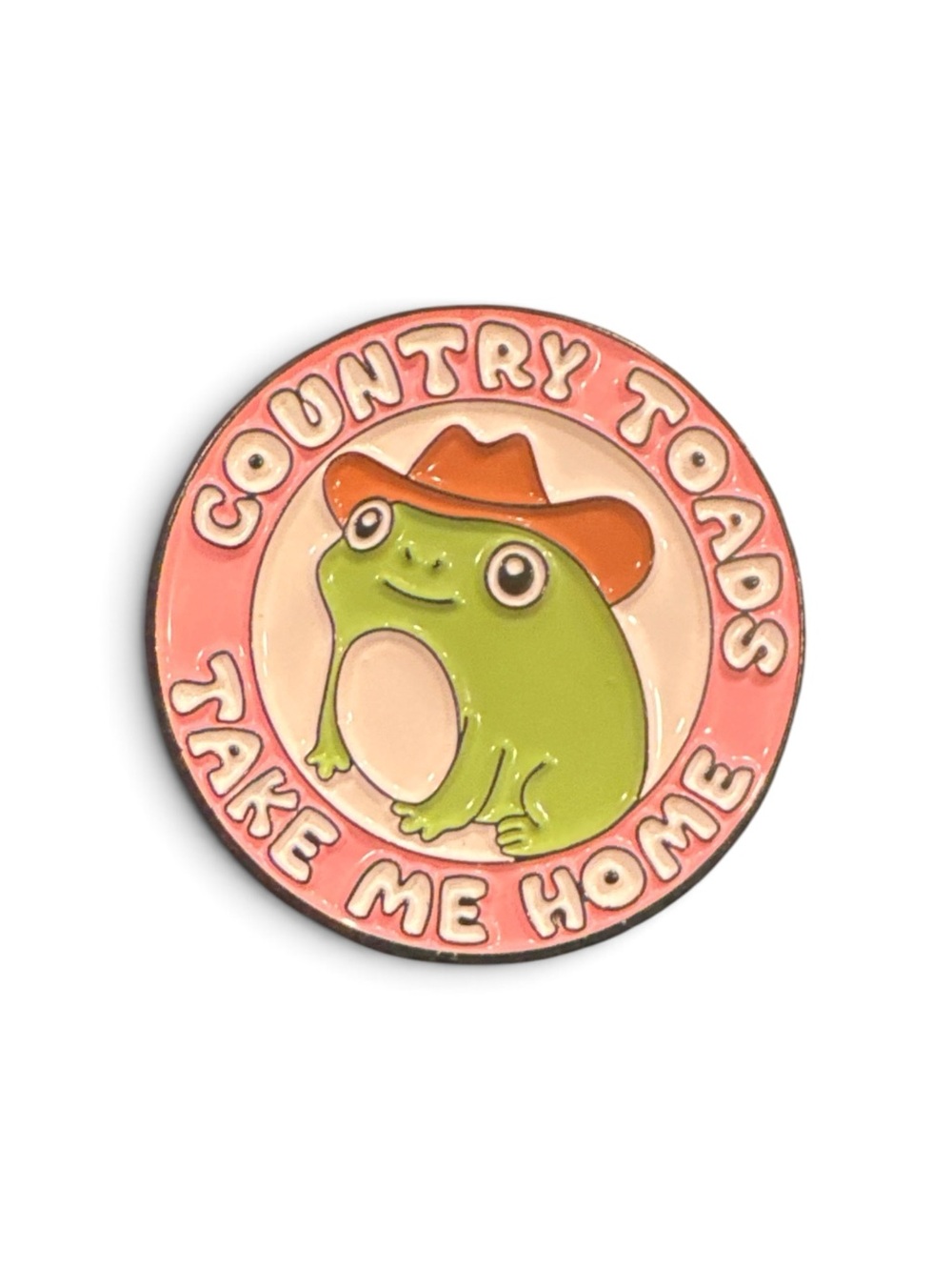 Country Toads 'Take Me Home' Pink and Green Enamel Pin